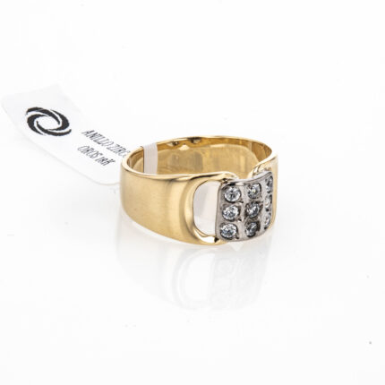ANILLO ZIRCONES 2 OROS 18K