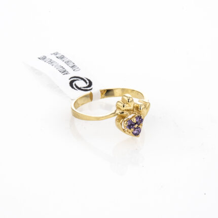 ANILLO CORAZONES CON ZIRCONES 18K