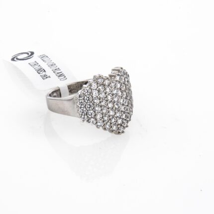 ANILLO ORO BLANCO ZIRCONES 18K