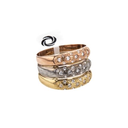 ANILLO 3 OROS CON ZIRCONES 18K