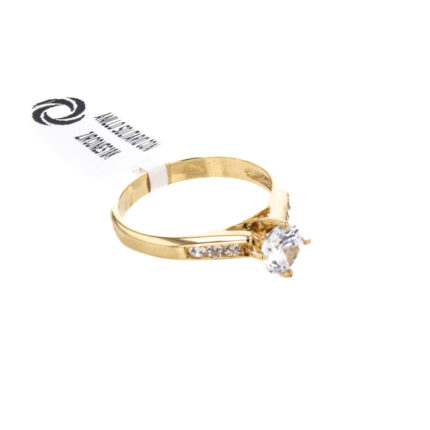 ANILLO COMPROMISO CON ZIRCONES 18K