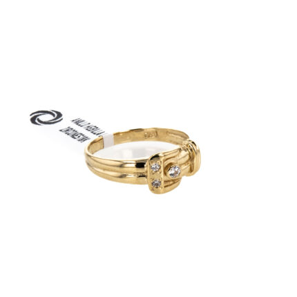 ANILLO HEBILLA CON ZIRCONES 18K