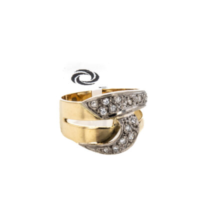 ANILLO 2 OROS CON ZIRCONES 18K