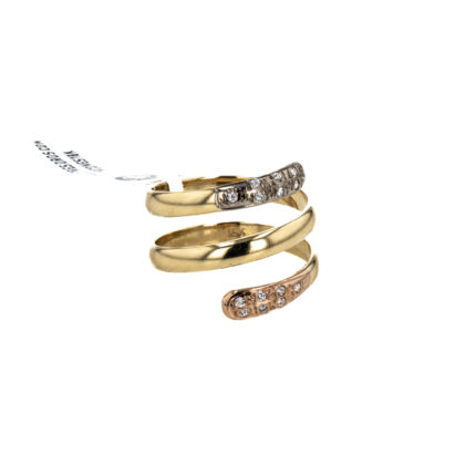ANILLO TRES OROS CON ZIRCONES 18K