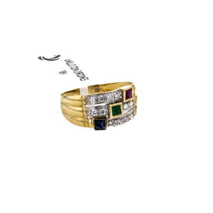 ANILLO CON ZIRCONES 18K