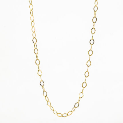 CADENA TEJIDO ROMBO 2 OROS 18K