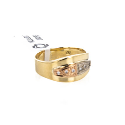 ANILLO 3 OROS CON ZIRCONES 18K