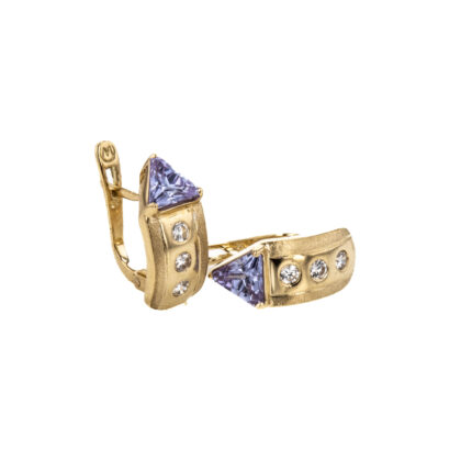 ARETES CORTOS CON ZIRCONES 18K