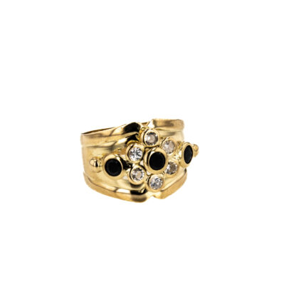 ANILLO CON ZIRCONES 18K
