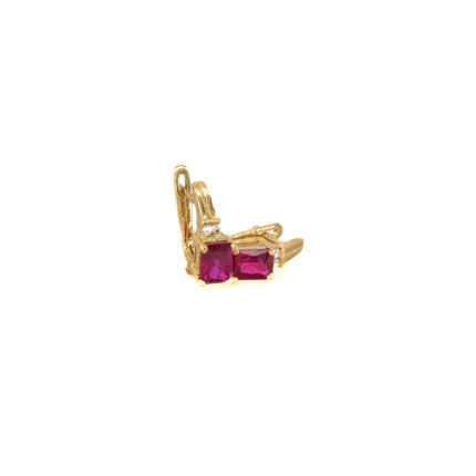 ARETES CORTOS CON ZIRCONES 18K