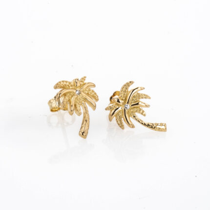 ARETES TOPOS PALMERAS 18K