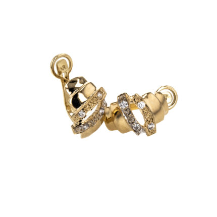 ARETES CORTOS CON ZIRCONES 18K