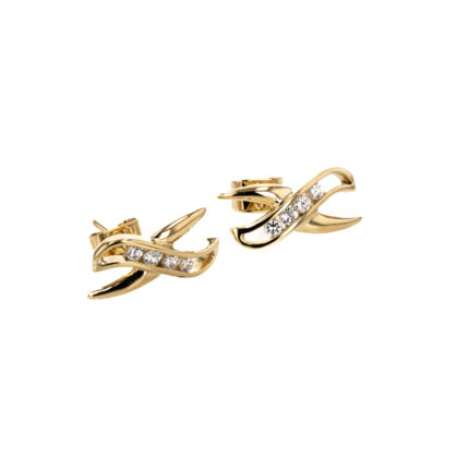 ARETES TOPOS CON ZIRCONES 18K
