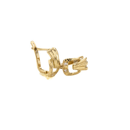 ARETES CORTOS CON ZIRCONES 18K