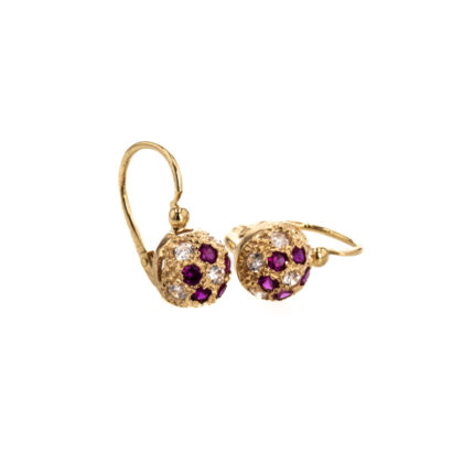 ARETES ZARCILLOS BOLA DE FUEGO 18K
