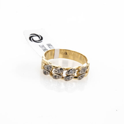 ANILLO 2 OROS ZIRCONES 18K