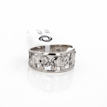 ANILLO ELEFANTES ORO BLANCO 18K
