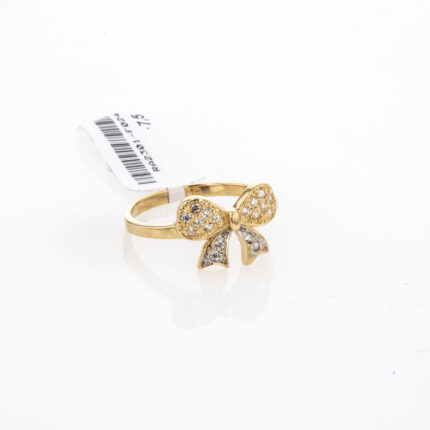 ANILLO LAZO CON ZIRCONES 18K