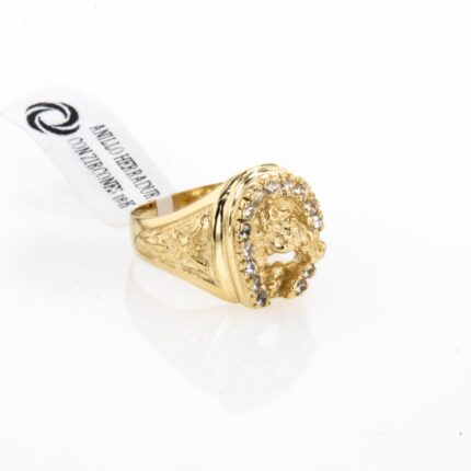 ANILLO HERRADURA CON ZIRCONES 18K