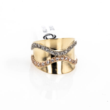 ANILLO 3 OROS CON ZIRCONES 18K