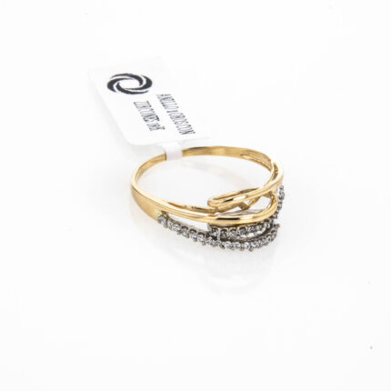 ANILLO 2 OROS CON ZIRCONES 18K