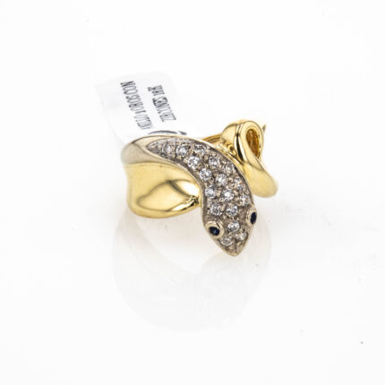ANILLO 2 OROS CON ZIRCONES 18K