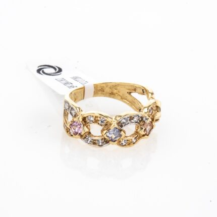 ANILLO CON ZIRCONES 18K