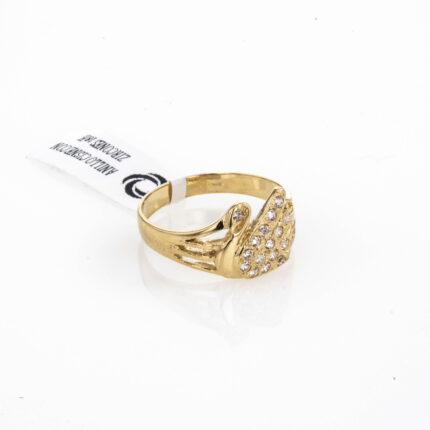 ANILLO CISNE CON ZIRCONES 18K