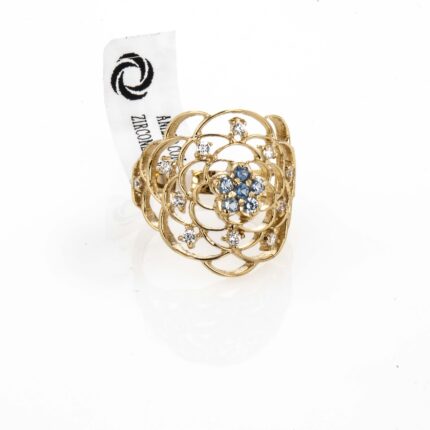 ANILLO CON ZIRCONES 18K