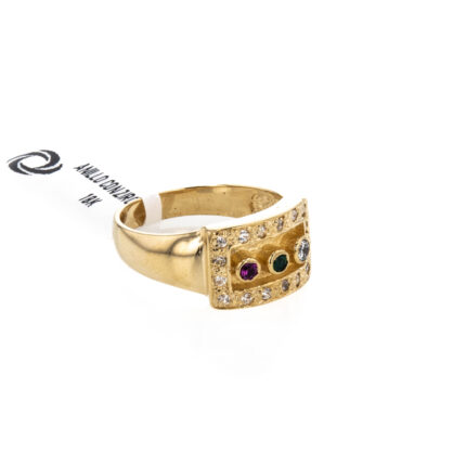 ANILLO CON ZIRCONES 18K