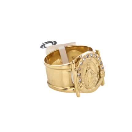 ANILLO MEDALLA CON ZIRCONES 18K