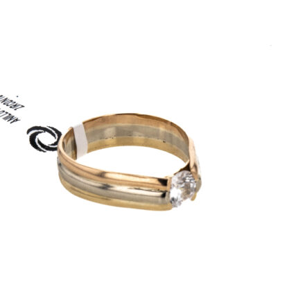 ANILLO 3 OROS CON ZIRCON 18K