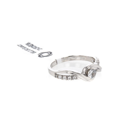 ANILLO ORO BLANCO CON ZIRCONES 18K