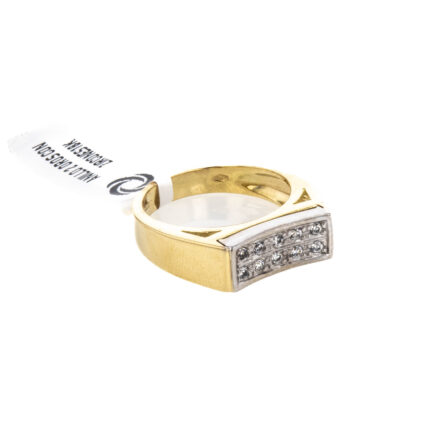 ANILLO 2 OROS CON ZIRCONES 18K