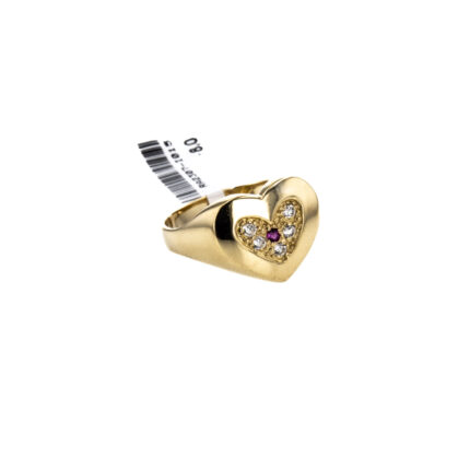 ANILLO CORAZON CON ZIRCONES 18K