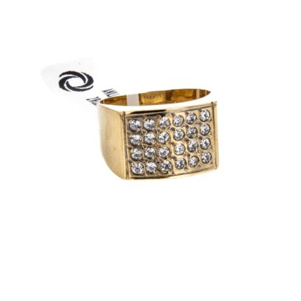 ANILLO PLACA CON ZIRCONES 18K