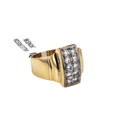ANILLO 2 OROS CON ZIRCONES 18K