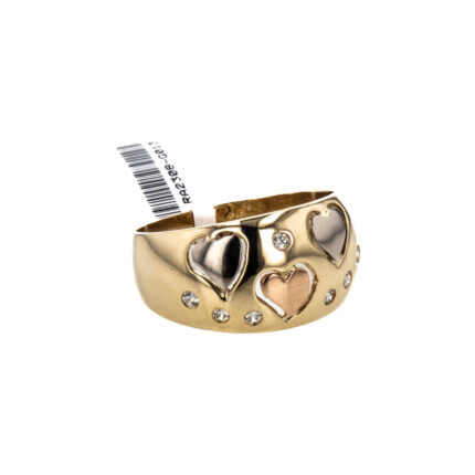 ANILLO CORAZONES 3 OROS 18K