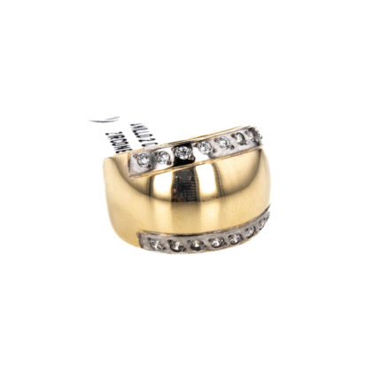 ANILLO 2 OROS CON ZIRCONES 18K