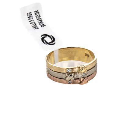 ANILLO 3 OROS SATINADOS 18K