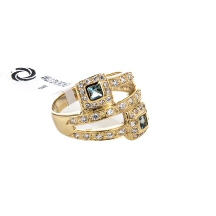 ANILLO CON ZIRCONES 18K