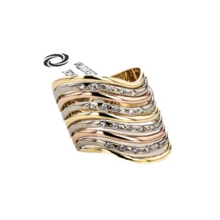 ANILLO 3 OROS CON ZIRCONES 18K