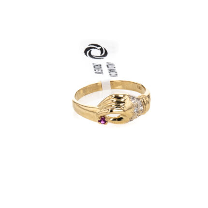 ANILLO MANO CON ZIRCONES 18K