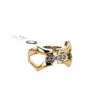 ANILLO 2 OROS CON ZIRCONES 18K