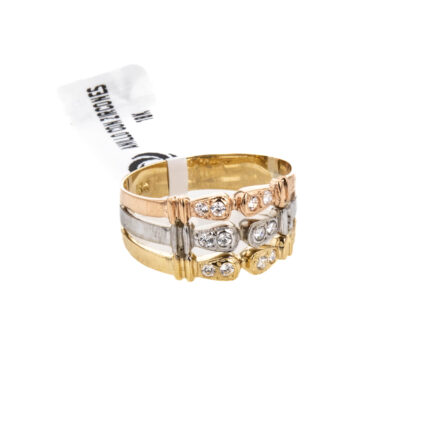ANILLO CON ZIRCONES 18K