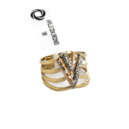 ANILLO CON ZIRCONES 18K