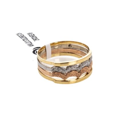 ANILLO 3 COLORES CON ZIRCONES 18K