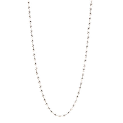 CADENA TEJIDO BOLITAS ORO BLANCO 18K