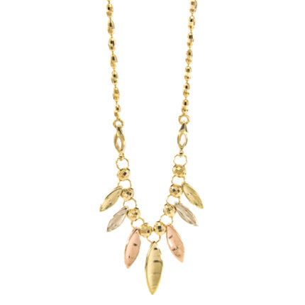 CADENA TEJIDO BOLITAS 18K