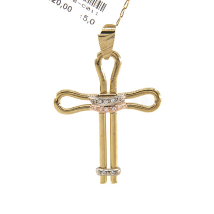 DIJE CRUZ CON ZIRCONES 18K